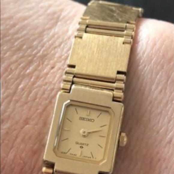 Vintage Seiko Ladies Watch Gold. Stainless steel bracelet. Japan movement. - Picture 3 of 11